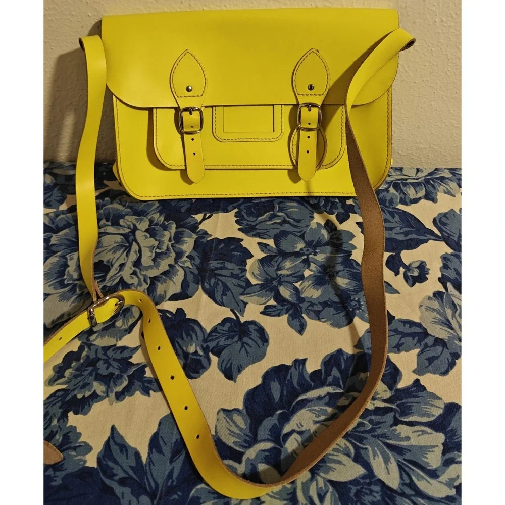 Stella Rittwagen Neon Yellow Leather Satchel NWOT